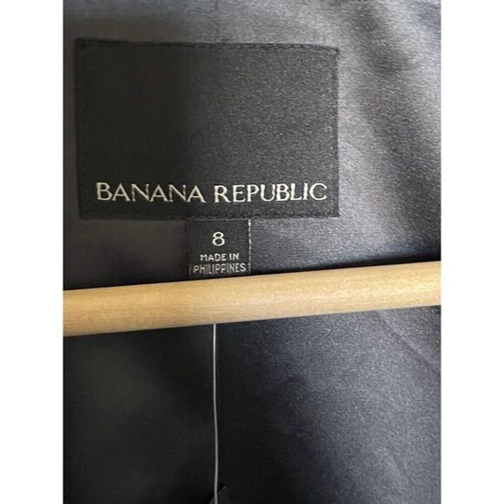 Banana Republic Gray Preppy Wool Blend 1 Button Stretch Classic Blazer Women's 8 - Picture 2 of 3